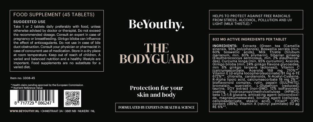 The Bodyguard; bescherming voor huid en lichaam - Premium, natuurlijke supplementen van BeYouthy -  Shop nu op BeYouthy